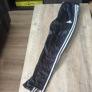 Adidas Black Joggers with White Stripes
